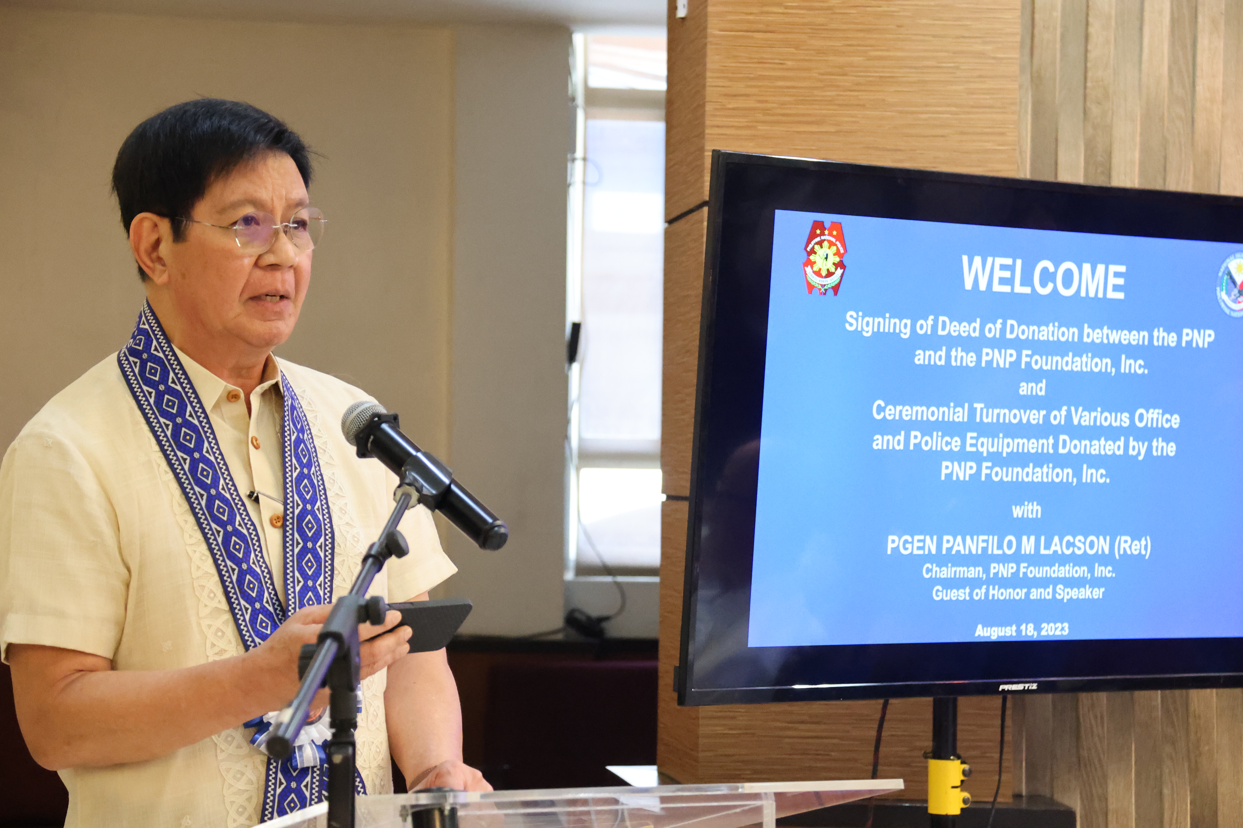 CHAIRMAN LACSON LEADS TURN-OVER OF PNPFI DONATION