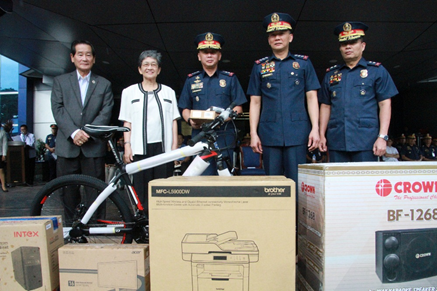 CEREMONIAL TURN-OVER OF POLICE AND OFFICE EQUIPMENT TO PNP WITH MS. TERESITA ANG SEE